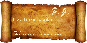Pschierer Janka névjegykártya